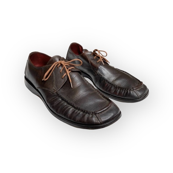 Wots ☀︎︎ Italian Leather Square Moc Toe Lace Up Dress Shoe ☀︎︎ Brown 41.5 8.5D main image 4